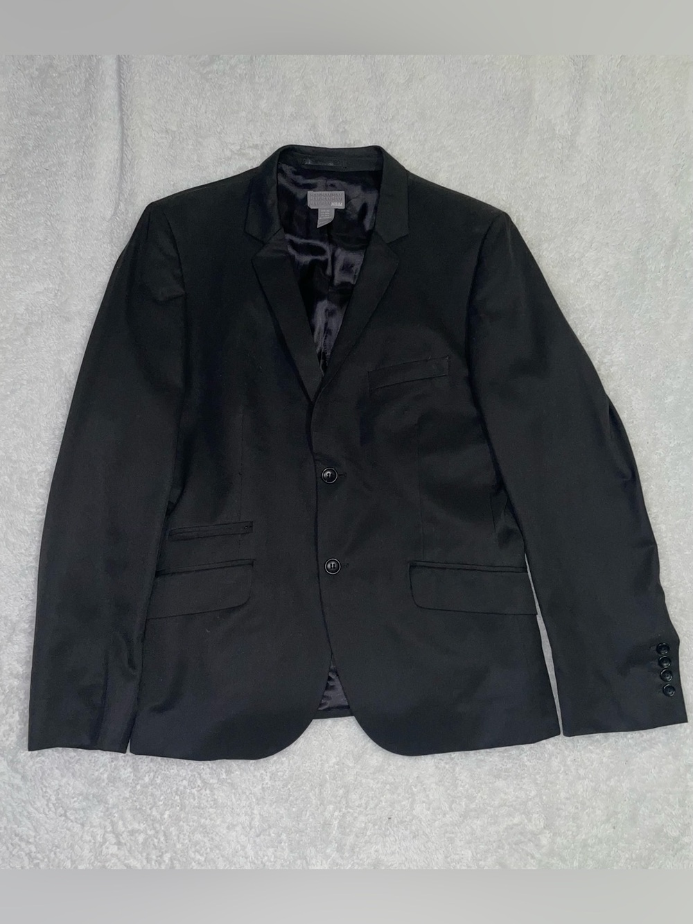 H&M Men's Classic Black Two-Button Notch Lapel Blazer